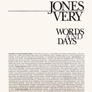 JONES VERY - Words And Days (Vinyle usagé/used LP)